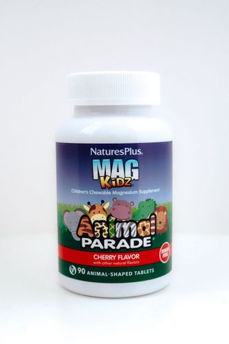 NaturesPlus, Animal Parade, MagKidz, детский магний, натуральный вишневый вкус, 90 таблеток