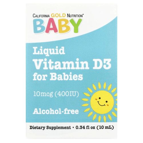 400 МЕ, 300 капель, Витамин Д3, детские 0+ и старше, California Gold Nutrition